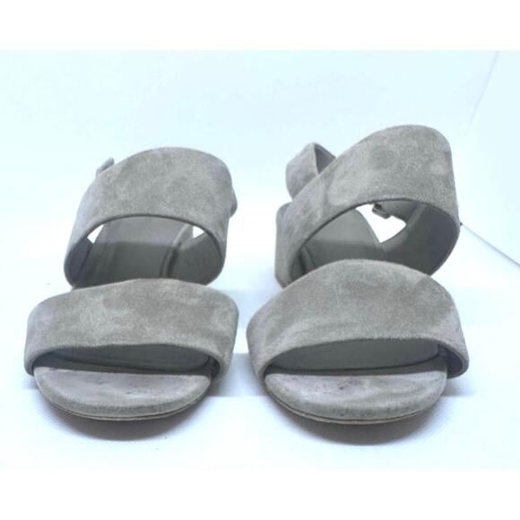 VINCE Suede Taye Two-Strap Block Chunky Heel Sandal in Woodsmoke - Sz 7.5 - Picture 3 of 8